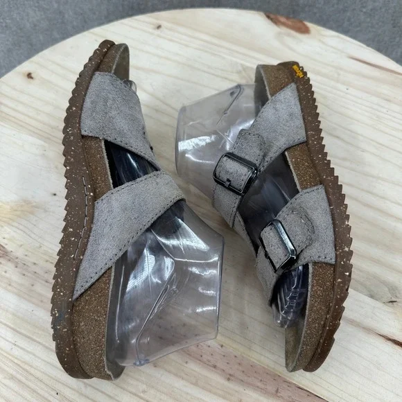 Dansko Cork Footbed Slide Sandals 8.5 Vibram Suede Double Strap Buckle Comfort - Picture 8 of 12